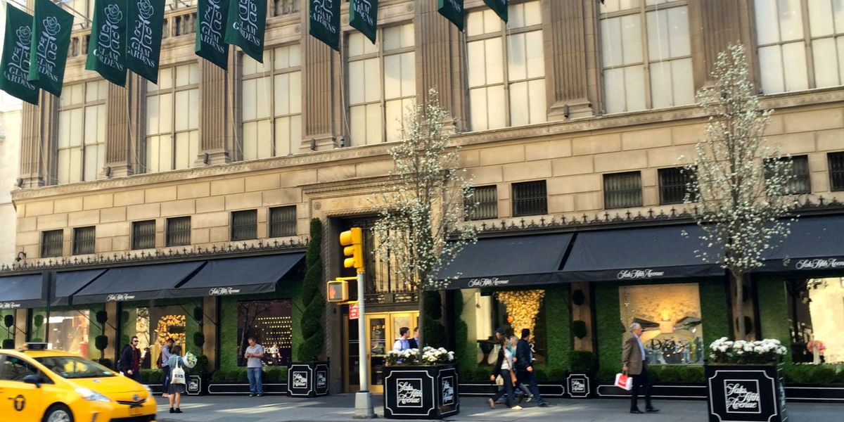 Saks Fifth Avenue window display; Glam Gardens