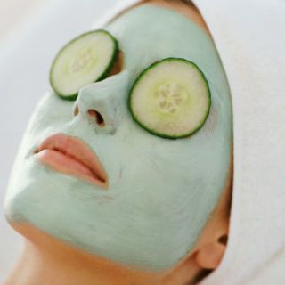 Girl With At Home Beauty Mask