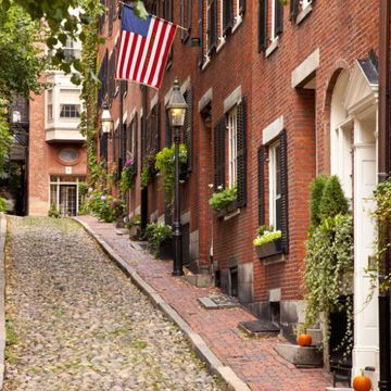 Flag, Property, Neighbourhood, Brick, Flag of the united states, Building, Town, Real estate, House, Brickwork, 