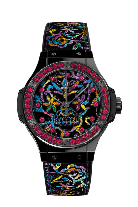 Wrist, Magenta, Pink, Purple, Font, Pattern, Symbol, Watch, Watch accessory, Analog watch, 