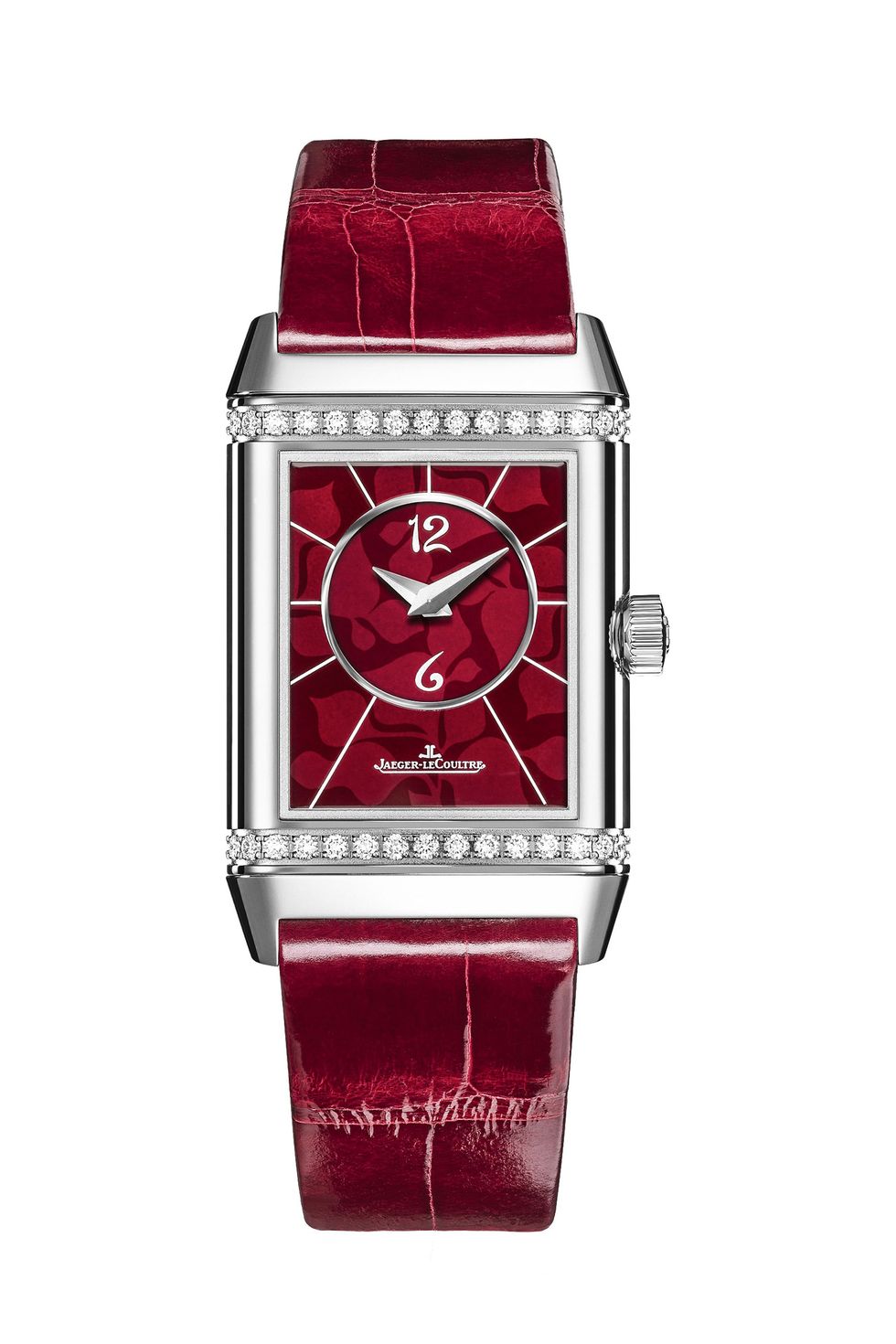 Product, Analog watch, Watch, Red, Glass, Watch accessory, Font, Strap, Maroon, Magenta, 