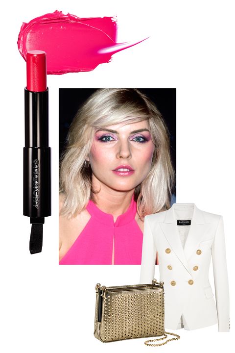 Lip, Collar, Lipstick, Pink, Magenta, Style, Eyelash, Bag, Blazer, Costume accessory, 