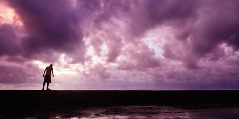 Sky, Cloud, Purple, Horizon, Ocean, Violet, Sea, Silhouette, Wind, Dusk, 