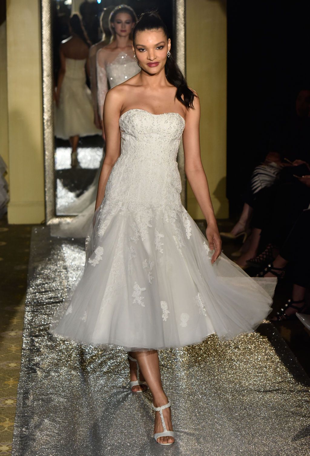 Oleg cassini short wedding dress hot sale