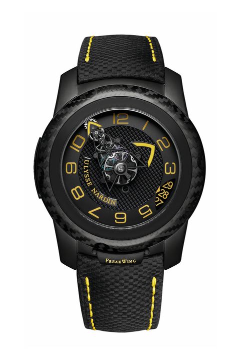 Product, Yellow, Watch, Analog watch, Watch accessory, Glass, Font, Wrist, Black, Clock, 