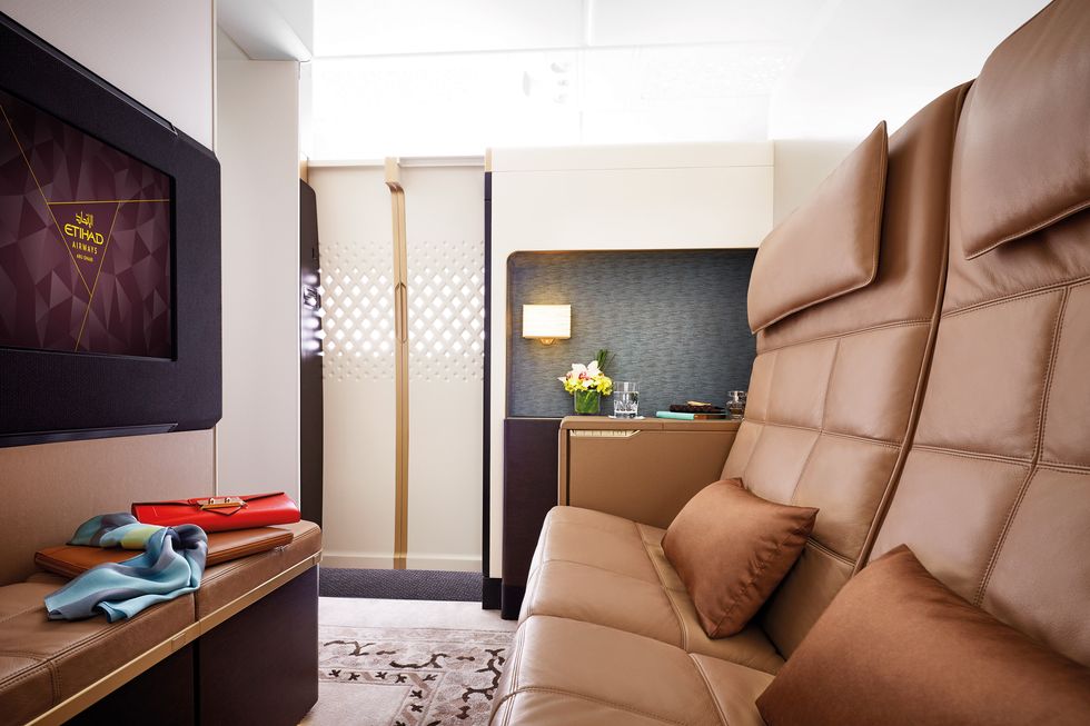 The living room room of The Residence on Etihad has a 32-inch flat-screen TV.