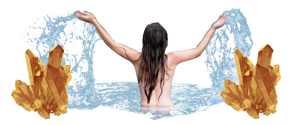 Liquid, Back, People in nature, Muscle, Long hair, Illustration, Barefoot, Stomach, 