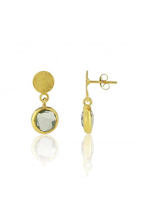 <p>Just a little chicer than your average drop earrings. </p><p>$50, <a href="http://www.aureejewellery.com/salina-gold-vermeil-disc-green-amethyst-earrings.html" target="_blank">aureejewellery.com</a>.</p>