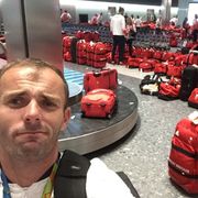 Red, Carmine, Baggage, Luggage and bags, Service, Coquelicot, Hand luggage, Selfie, Suitcase, 