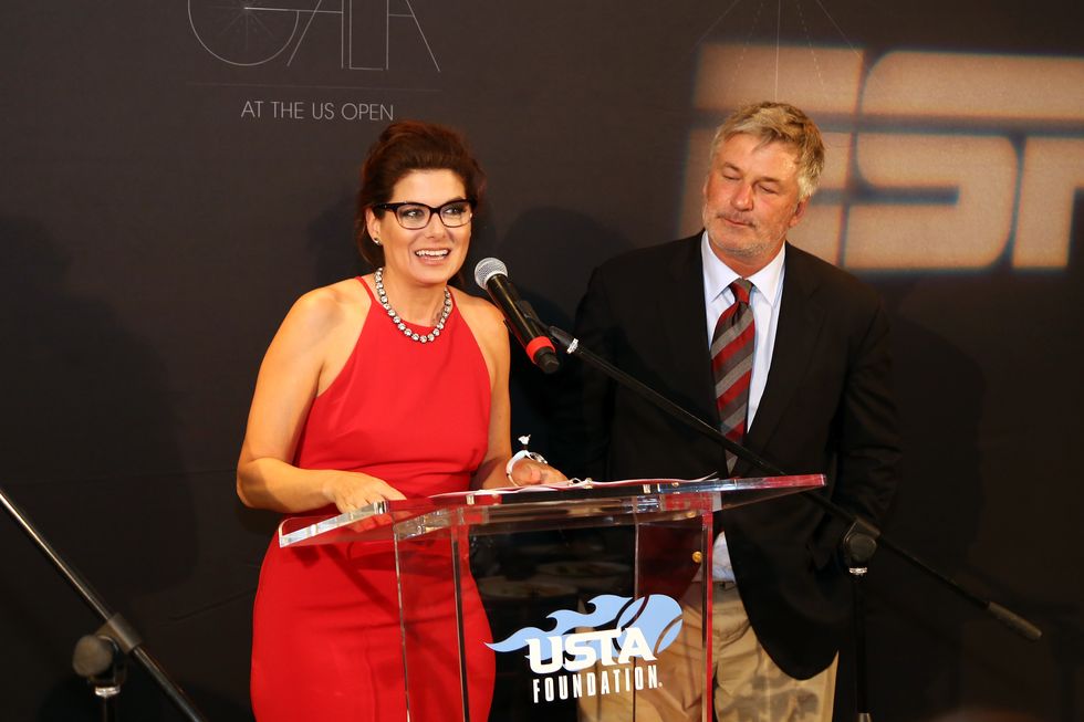 Debra Messing And Alec Baldwin At The US Open
