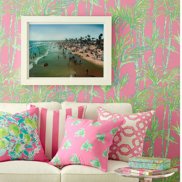 Green, Room, Wall, Flowerpot, Interior design, Pink, Interior design, Teal, Turquoise, Peach, 