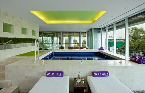Green, Property, Interior design, Ceiling, Real estate, Rectangle, Swimming pool, Shade, Games, Hall, 
