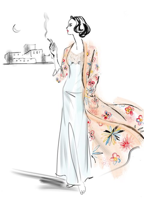 Hairstyle, Sleeve, Shoulder, Style, Fashion illustration, Formal wear, Costume design, Dress, Art, Gown, 