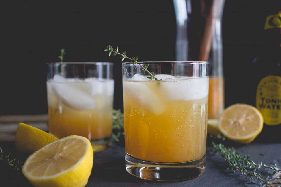 Apple and Ginger Beer Mocktail Recipe with Lime + Thyme - On Sutton Place