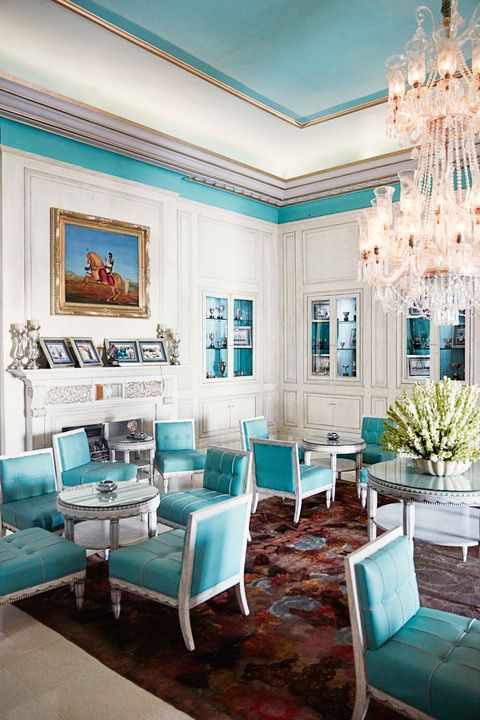Blue, Interior design, Room, Green, Floor, Furniture, Turquoise, Wall, Teal, Ceiling, 