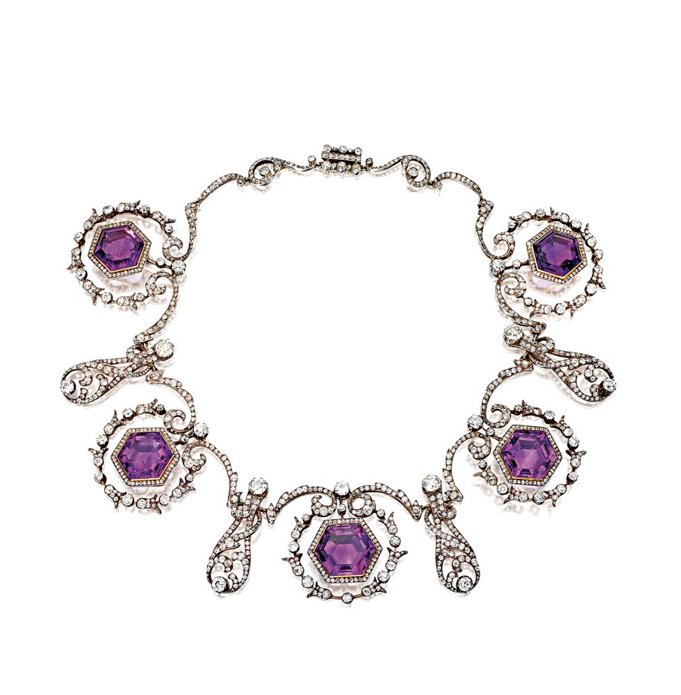 Jewellery, Purple, Violet, Lavender, Magenta, Fashion accessory, Body jewelry, Circle, Lilac, Gemstone, 