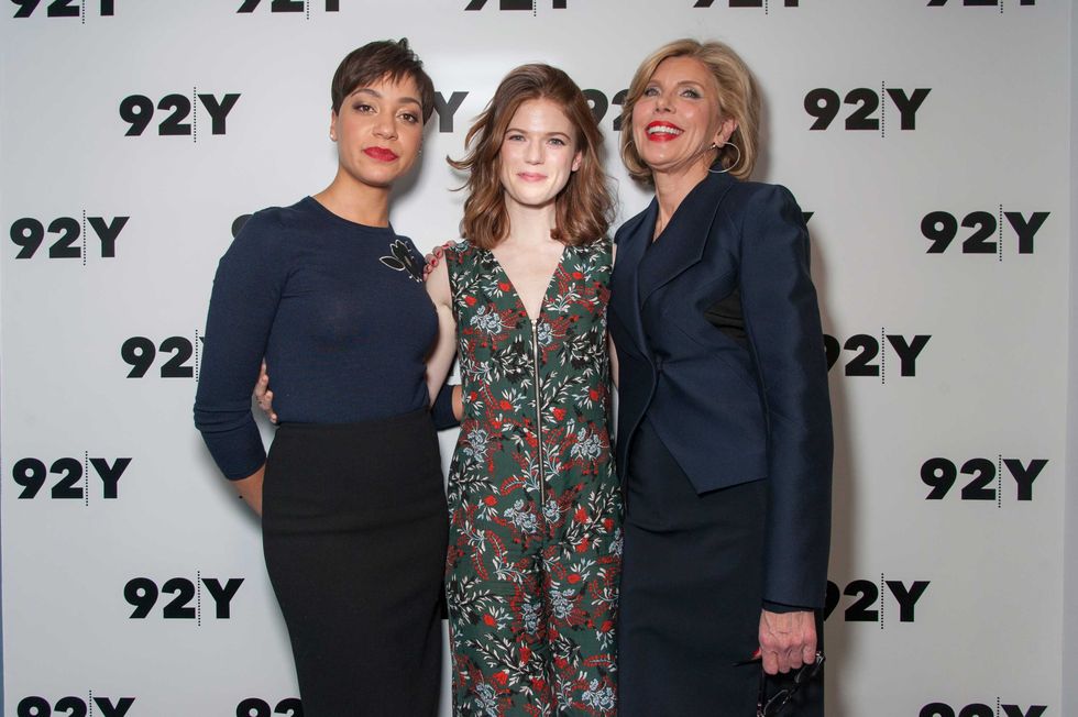 Actresses Cush Jumbo, Rose Leslie and Christine Baranski attends the 'The Good Fight' conversation at 92Y on February 13, 2017 in New York City.