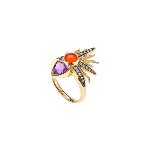 Jewellery, Fashion accessory, Body jewelry, Amber, Ring, Magenta, Natural material, Pre-engagement ring, Violet, Metal, 