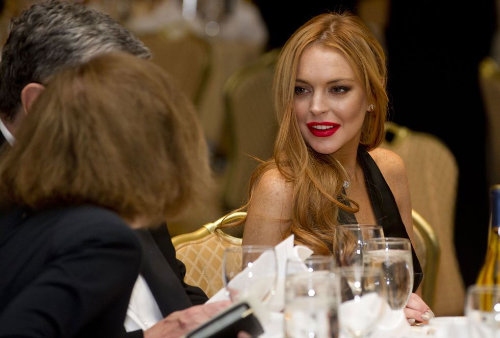  Lindsay Lohan at the White House Correspondents' Dinner in 2012.
