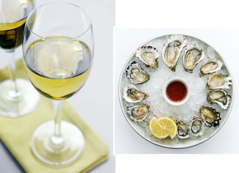 <p>"Crisp, clean, minerally muscadet enhances the flavor of the oysters and brings out their beautiful salinity. Look for muscadets marked "sur lie" (meaning the wine was aged on the lees) for bigger, more nuanced flavors.<span class="redactor-invisible-space" data-verified="redactor" data-redactor-tag="span" data-redactor-class="redactor-invisible-space">"</span></p>