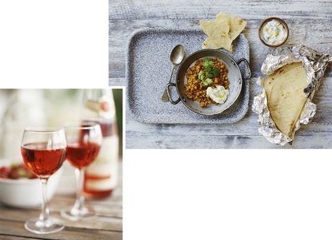 <p>"The complex spices and heat of many Indian dishes demand a certain class of wines. While riesling is the classic pairing, I also like full-bodied, dry rosés (deep pink in color)—such as those from Puglia, Italy (negroamaro grape) or the Navarra DO in Spain (garnacha grape)—which have just enough fruit and body to hold up to the big flavors, but never overwhelm.<span class="redactor-invisible-space" data-verified="redactor" data-redactor-tag="span" data-redactor-class="redactor-invisible-space"></span>"</p>
