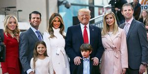 Donald Trump poses with his family.