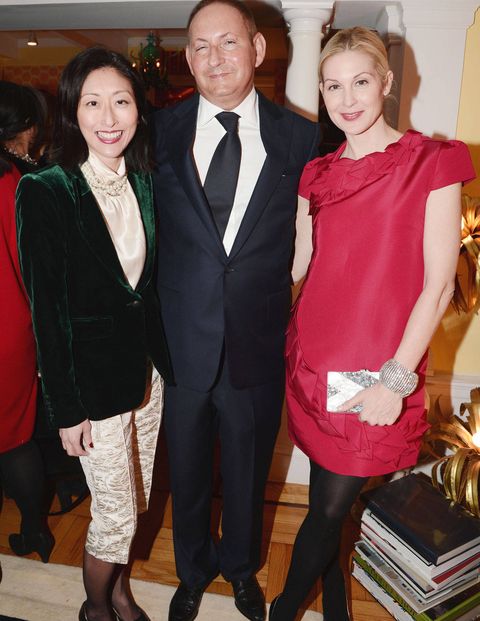 Adelina Wong Ettelson, John Demsey, and Kelly Rutherford at the annual party, which took place this year on March 7, celebrating the sign of the zodiac.