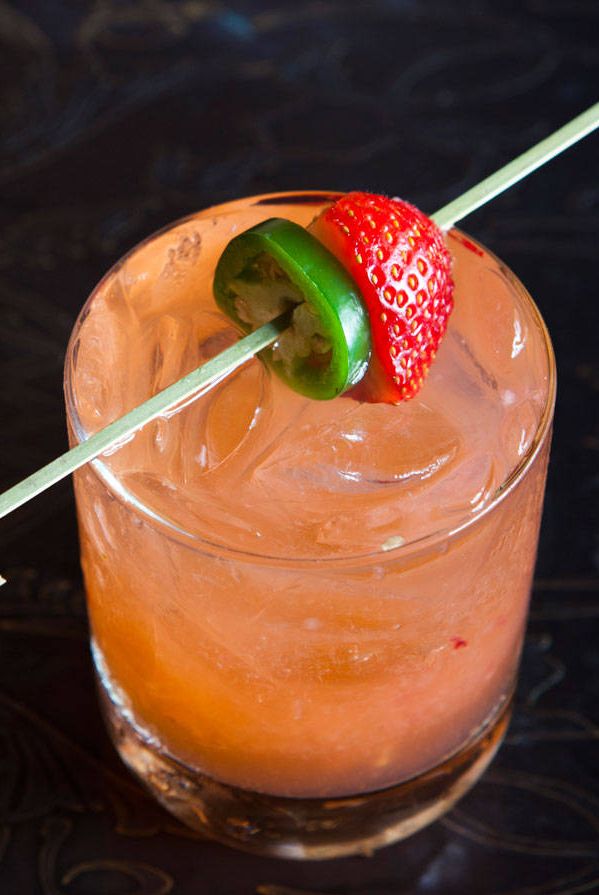 This spicy and refreshing recipe comes from The Darby in New York City: 2 oz Tanteo Jalapeno 1 oz Lime juice .75 oz Simple syrup1 StrawberryIn shaker muddle strawberry, add ice and all ingredients. Shake and pour into a rox glass and garnish with strawberry and jalapeño.