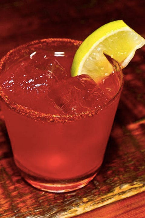 Mexican Firing Squad This cocktail, on the menu at Añejo in New York City, is adapted from a recipe in The Gentleman's Companion by Charles H. Baker, originally published in 1939:2 oz Casa Noble Crystal 1 oz House-made Grenadine* .75 oz Fresh lime juice 2 dashes Bittermens Xocolatl Mole BittersAdd ingredients to shaker with ice. Shake vigorously. Strain into a chili-salt** rimmed rocks glass over fresh ice. Lime garnish. *To make your own grenadine: Bring pomegranate juice to a boil. Remove from heat and stir in an equal amount of sugar. Chill.**To make chili salt: Add your favorite chilis to a powerful blender. Añejo uses guajillo, arbol and chipotle. Add kosher salt to taste.