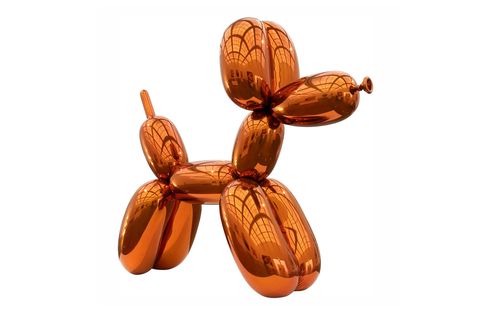 Item Balloon Dog Orange by Jeff KoonsProvenance Bought in the 1990s by Peter Brant It is one of a series of five in different colors The blue dog is owned by Eli Broad the magenta one by Franois Pinault the red by Dakis Iaonnou and the yellow Steven A CohenSold At Christies on November 13 2013 for 584 million the world record price for a work by a living artist