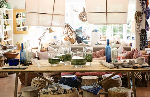 Best home store: Bodega Nantucket2 Candle StreetWhat to find: A beautifully curated selection of home accessories, furniture, barware, and gifts guaranteed to bring a colorful punch to your beach house. Also—forgot a hostess gift at home? This spot is PERFECT for picking up a last minute candle or sea-inspired present for your host.T&C's Favorites: Sailcloth bean bag chair, Whale print, Convex Mirror