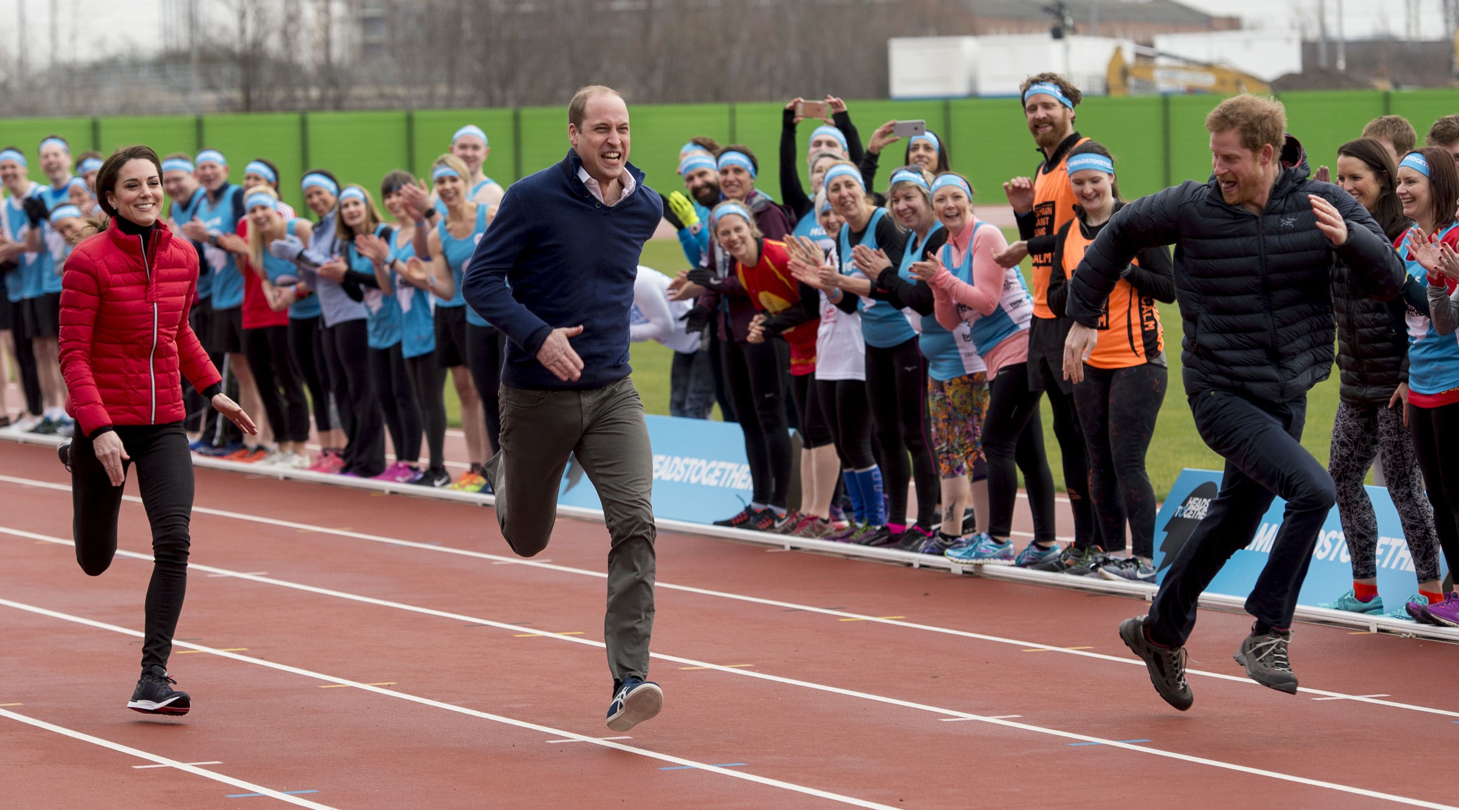 Watch Prince William, Prince Harry, and Kate Middleton Race - Video of Prince Prince Harry, and Kate Middleton at their Heads Together Event