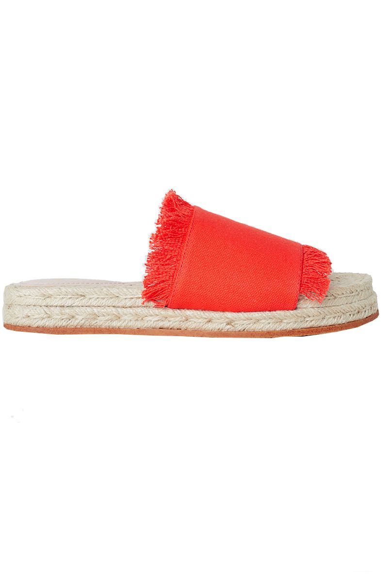 Cethrio Womens Summer Comfort Flats Sandals- Wide Width on Clearance Flat  Slides Sandal Flip Flops Clip-Toe Red Dressy Sandals/ Slides Size 9 