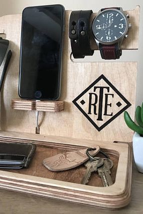 Personalized Wooden Charging Station