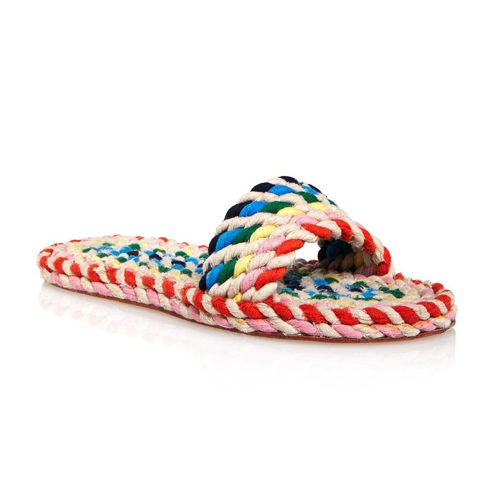 Loeffler Randall Elle Woven Rainbow Slide Sandals