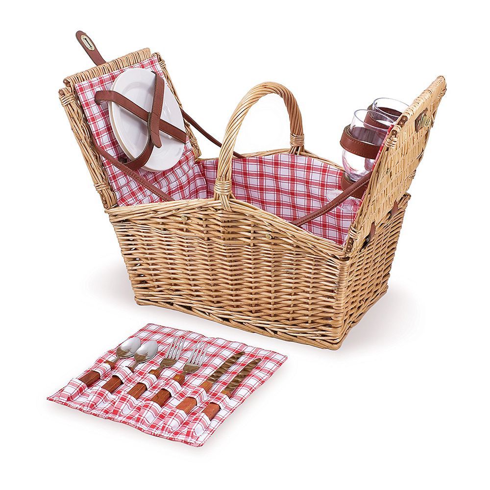 Folds Flat for Easy Storage JSK Insulated Picnic Shopping Basket with Side Pocket Classic Black