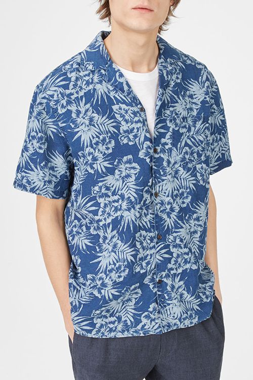 Club Monaco Linen Hawaiian Shirt