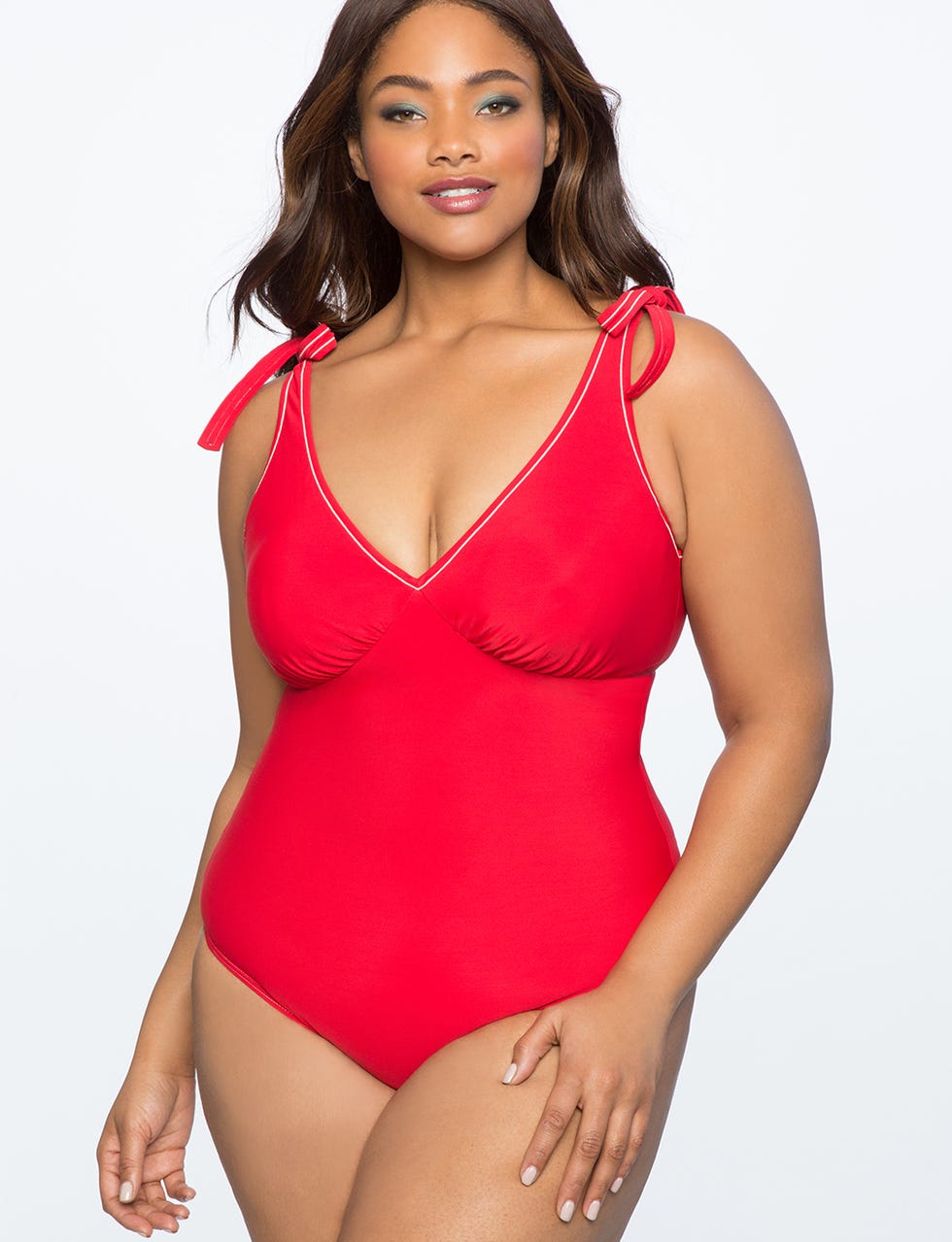 One-Piece Swimsuit with Tie Shoulder