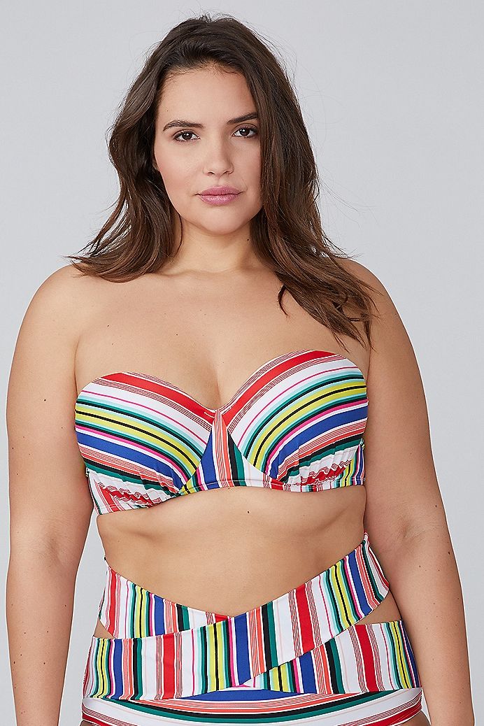 Multi-Stripe Convertible Swim Bikini Top
