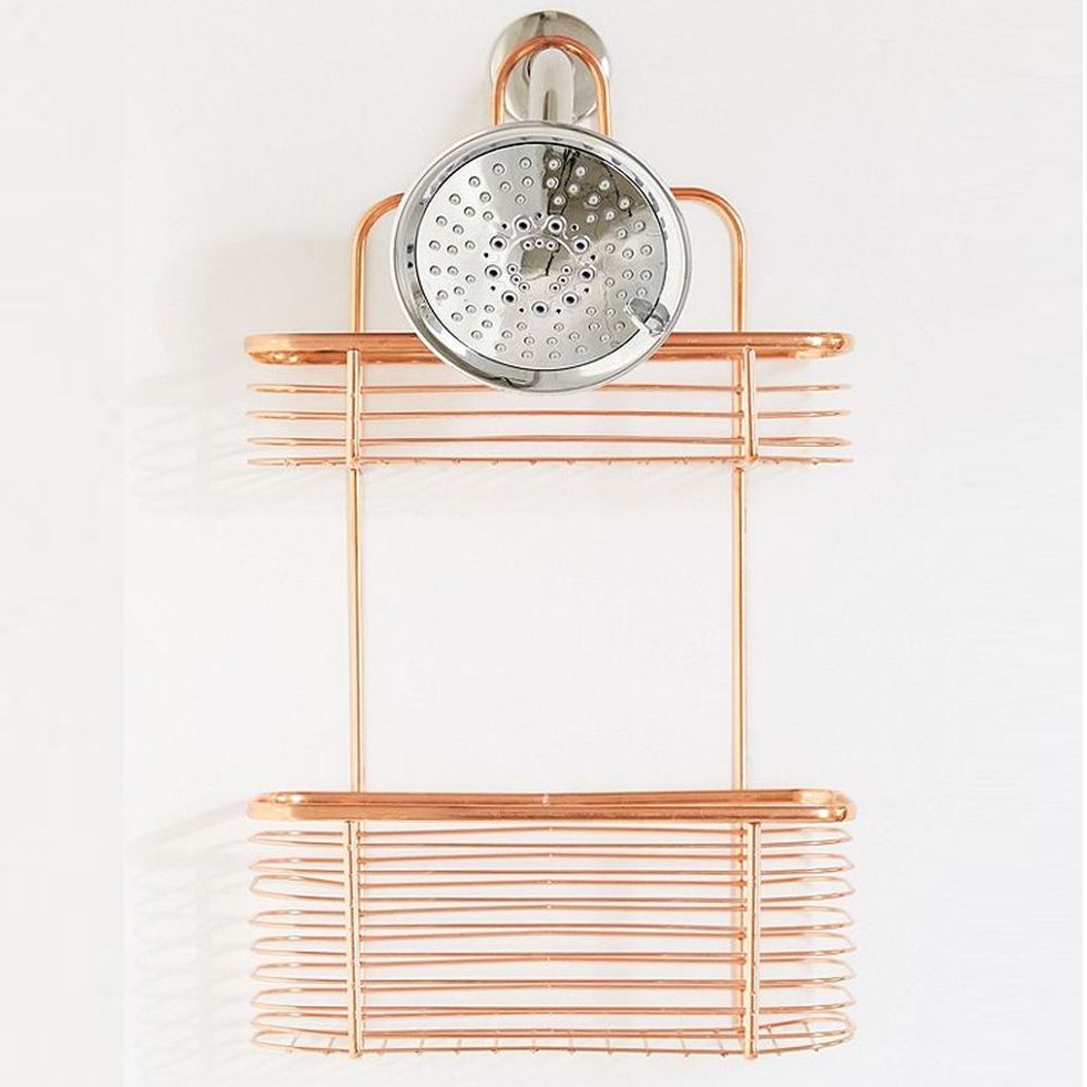 Urban Outfitters Minimal Rose Gold Shower Caddy
