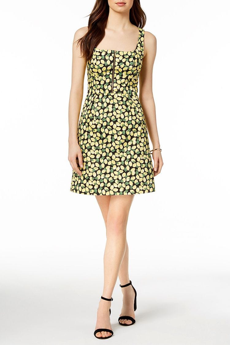 Lemon Print Dress + Comfortable Travel Sandals