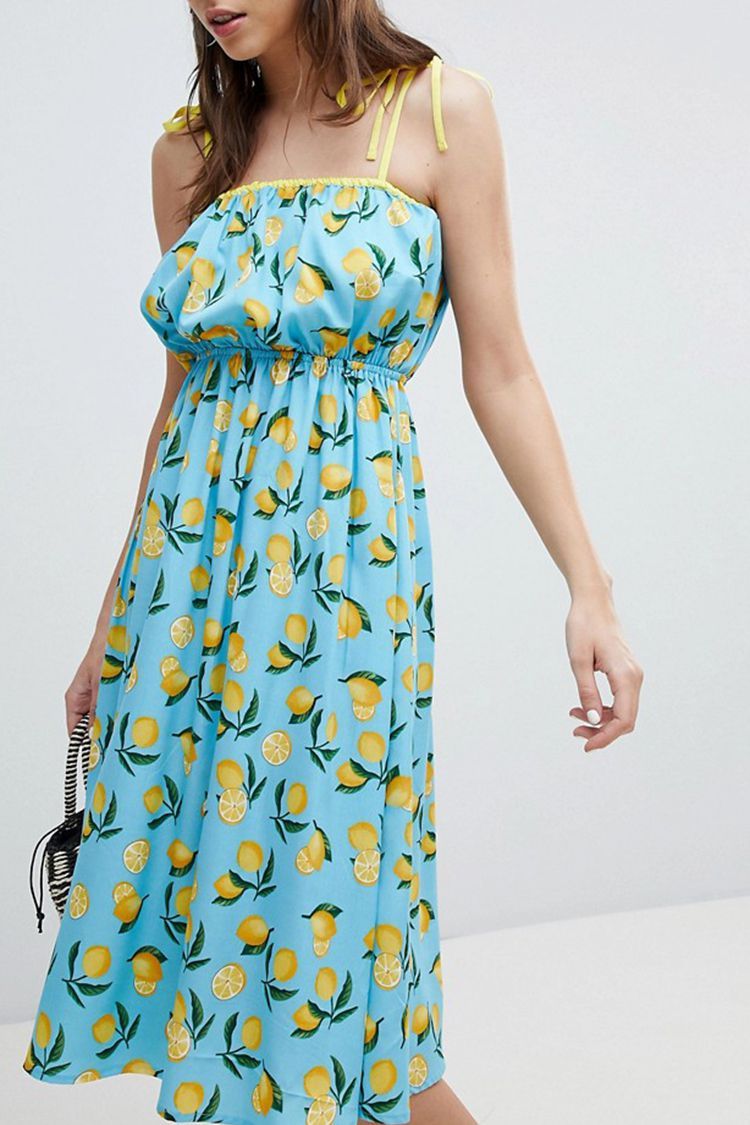 Buy > women's lemon print dress > in stock