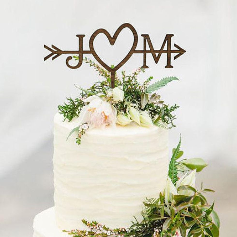 Rustic Wedding Arrow Cake Topper