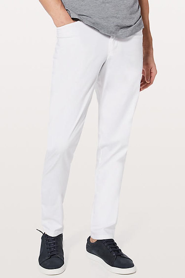 mens white tapered pants