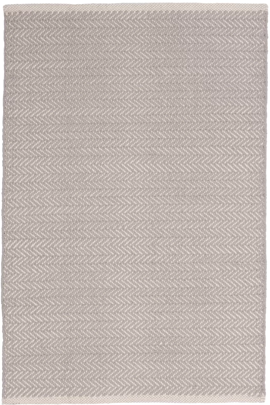 Herringbone Hand-Woven Grey Area Rug