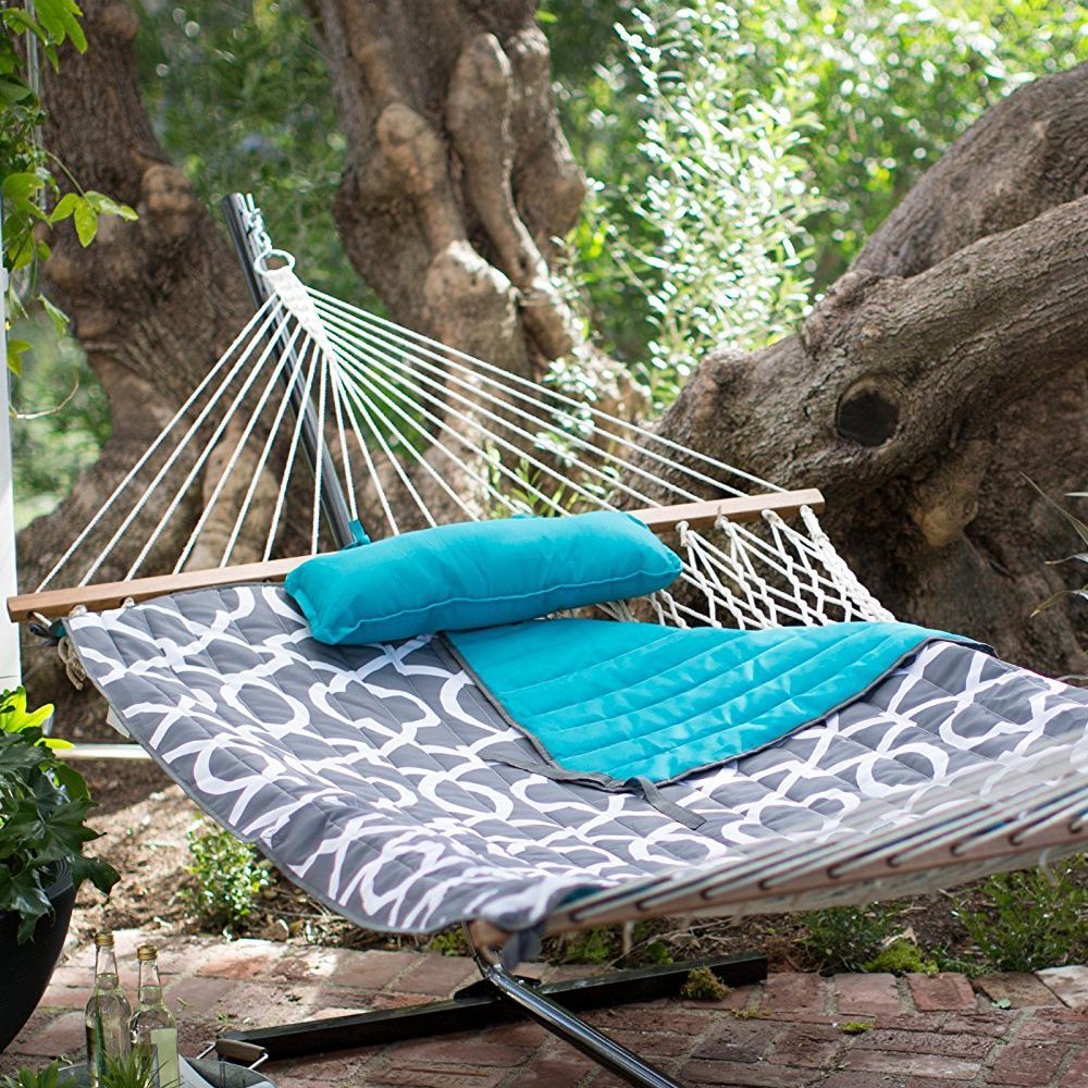 Algoma 11 ft. Cotton Rope Hammock with Metal Stand