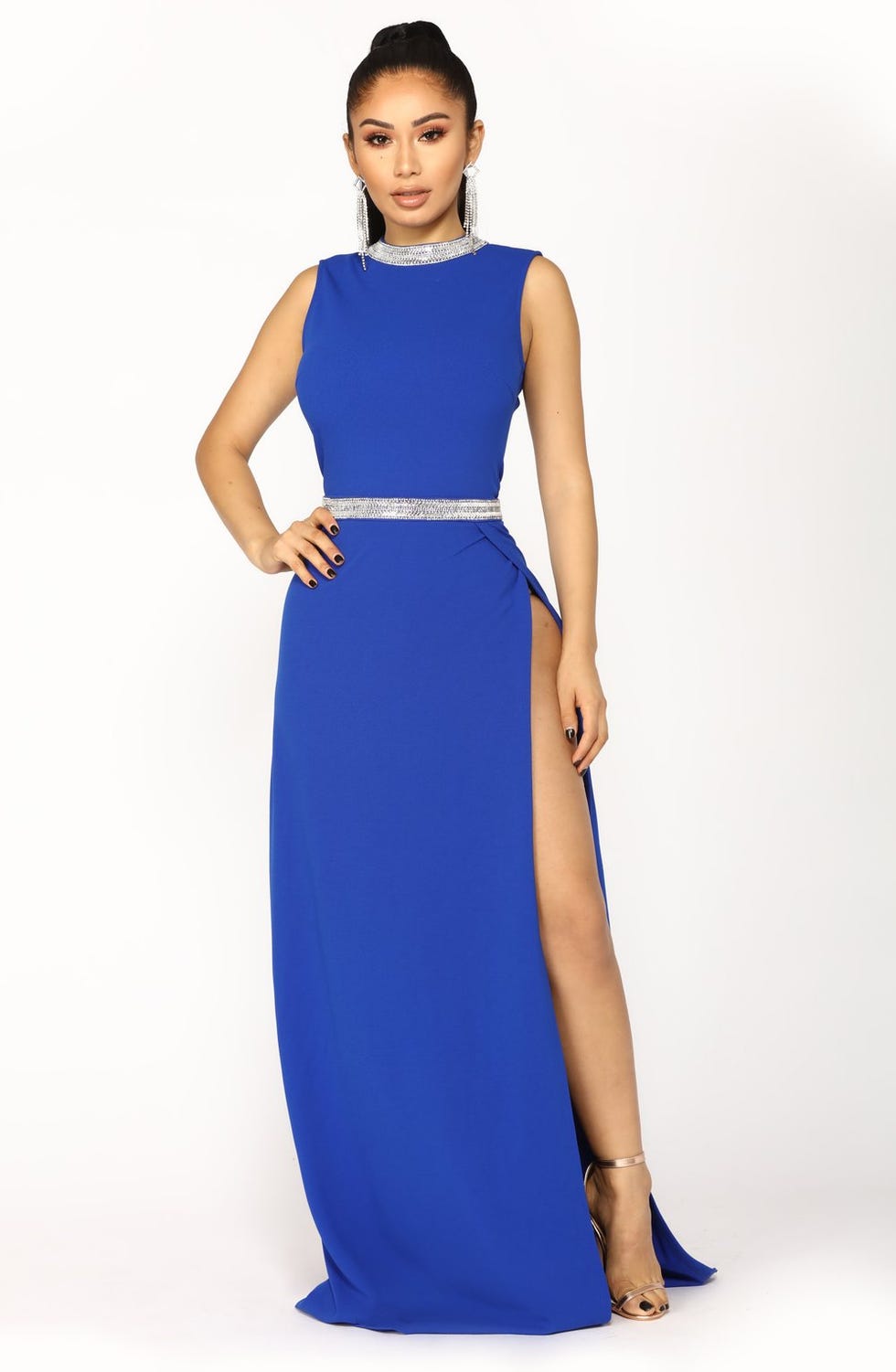 Fashion nova blue prom dress sale