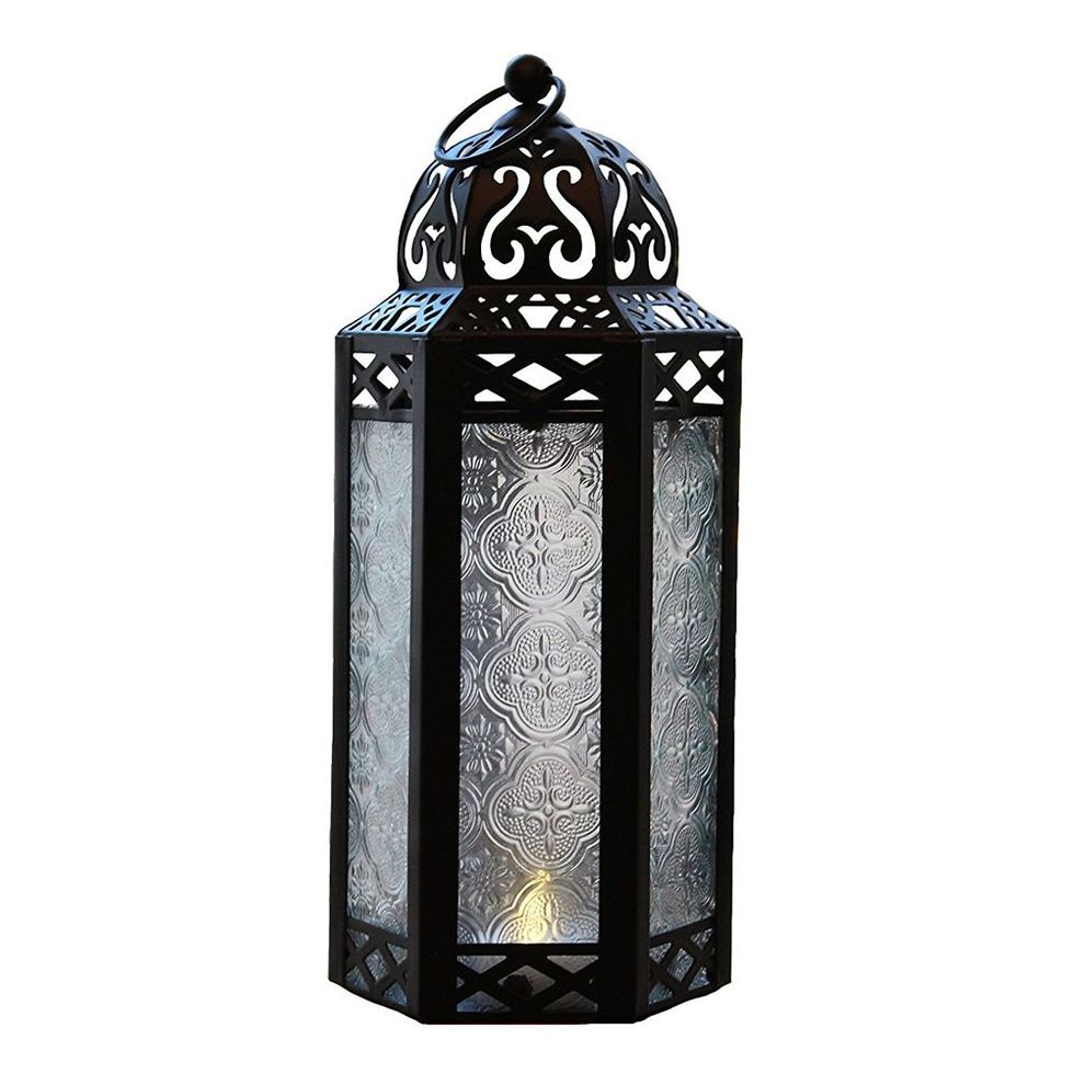 Lights4fun, Inc. Set of 6 Black Moroccan Indoor Battery Operated