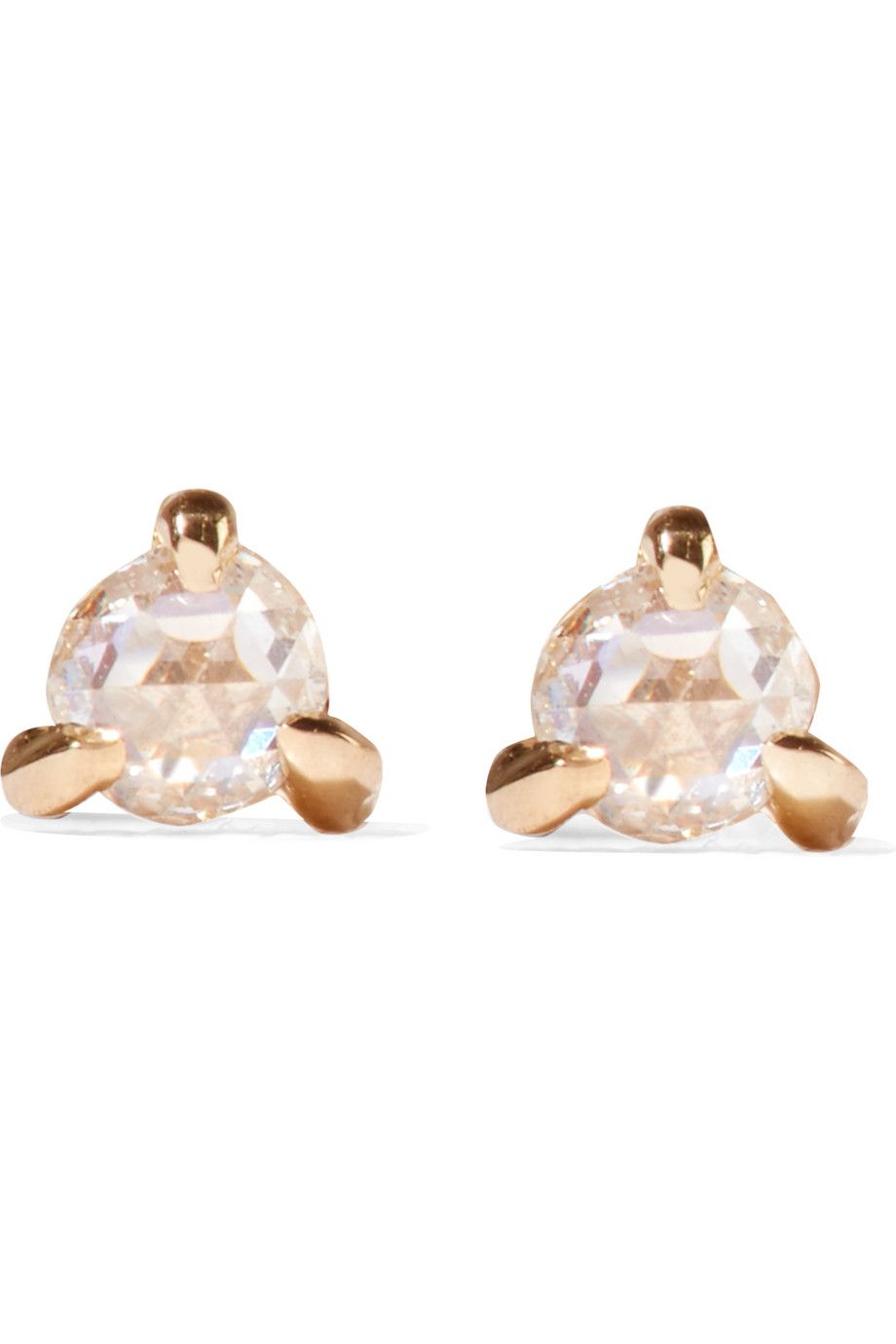 Sleeping Beauty 14-karat Gold Diamond Earrings