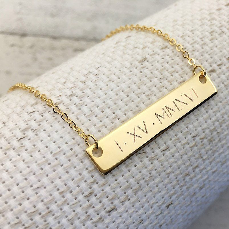 Engraved Bar Necklace